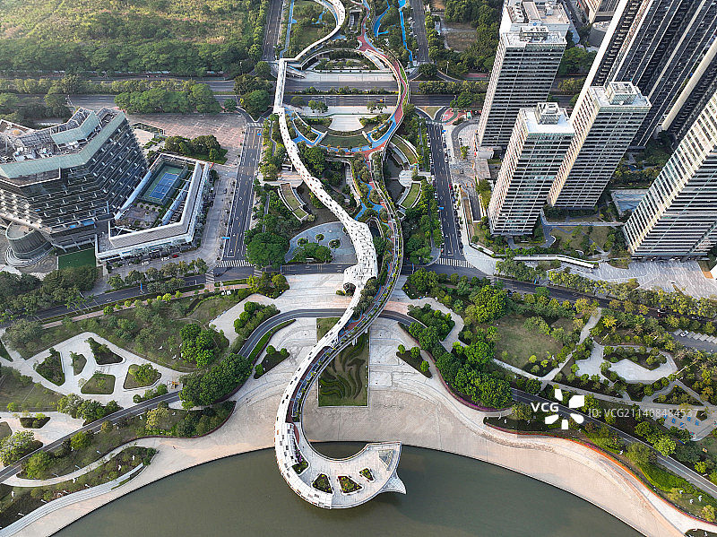 广东省佛山市顺德工业发展馆顺德金凤凰广场航拍图片素材