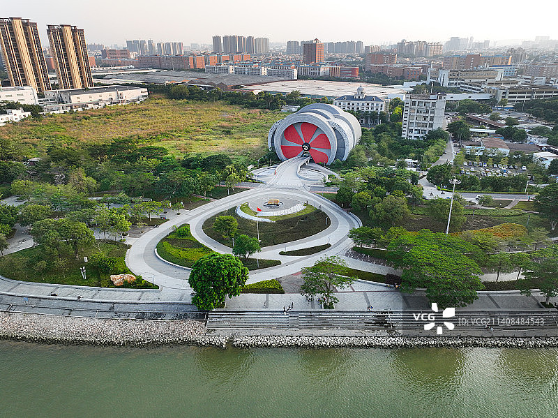 广东省佛山市顺德工业发展馆顺德金凤凰广场航拍图片素材