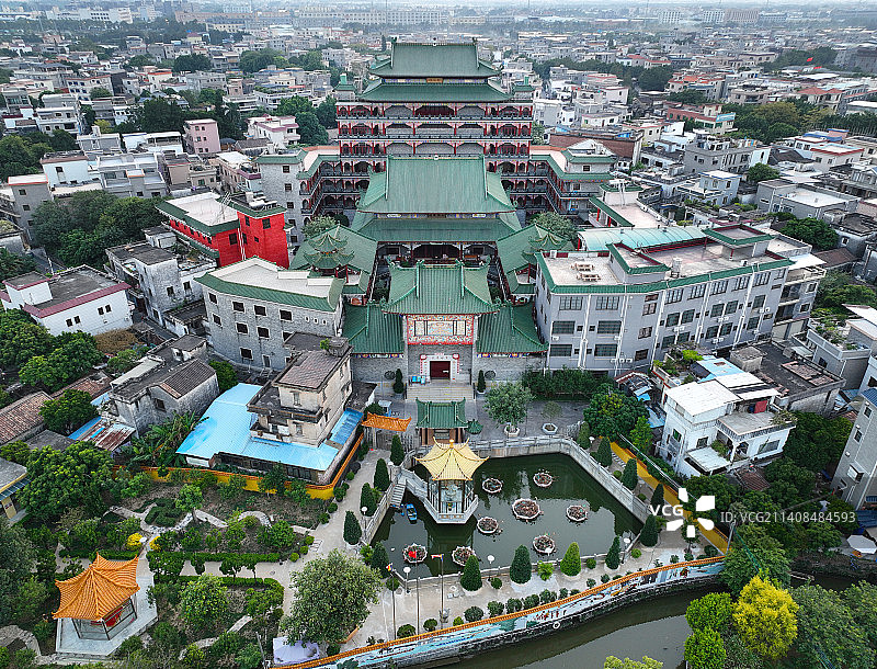 广东省佛山市顺德区杏坛镇逢简水乡航拍图片素材