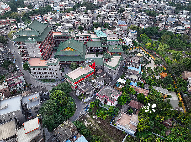 广东省佛山市顺德区杏坛镇逢简水乡航拍图片素材
