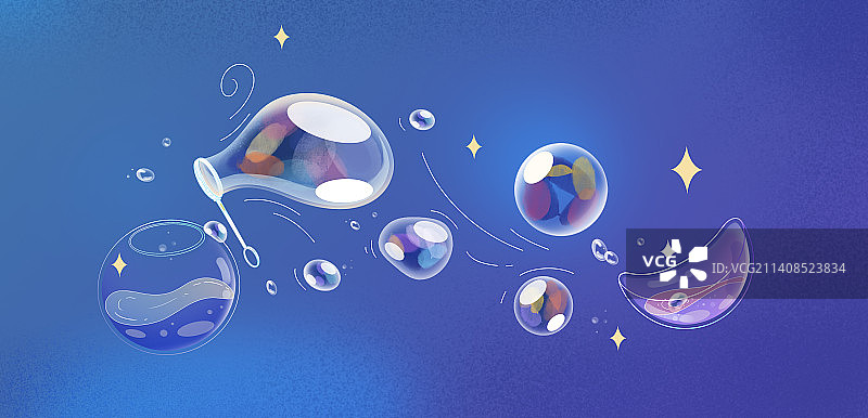 梦幻吹泡泡图片素材