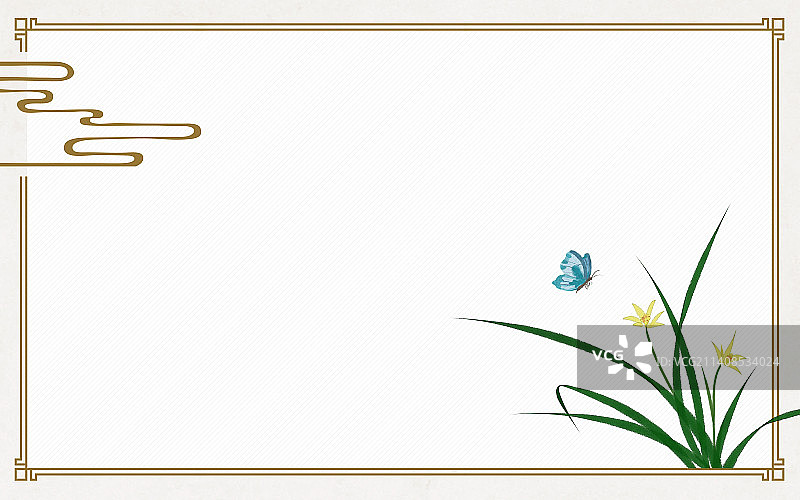兰花传统文化边框背景图片素材