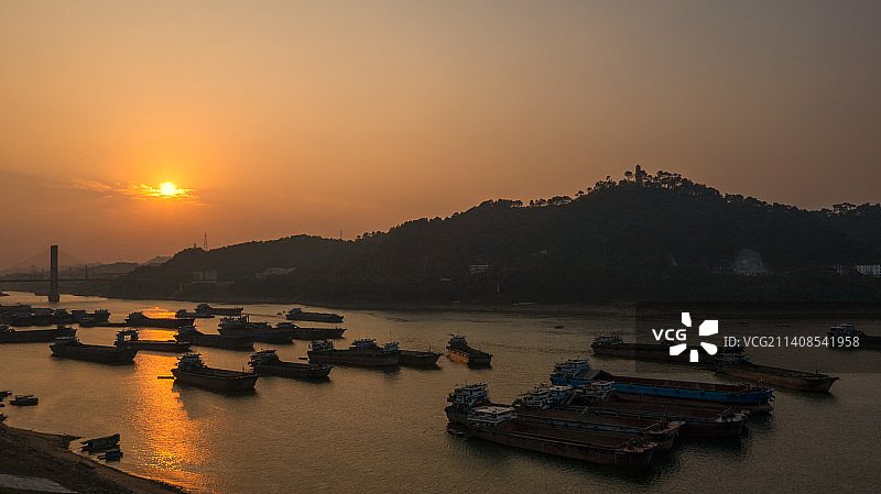 梧州西江晨韵图片素材