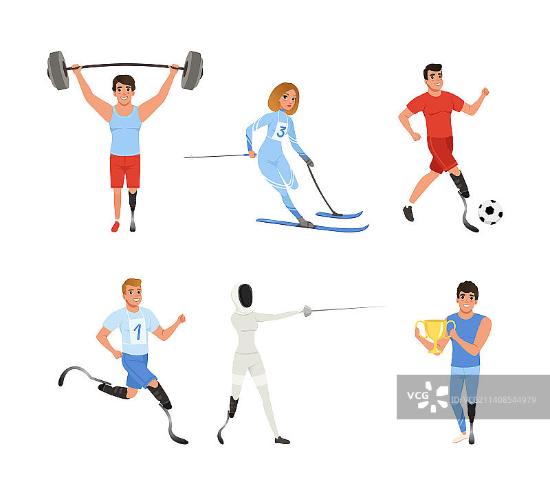 残疾人运动剪影图片素材