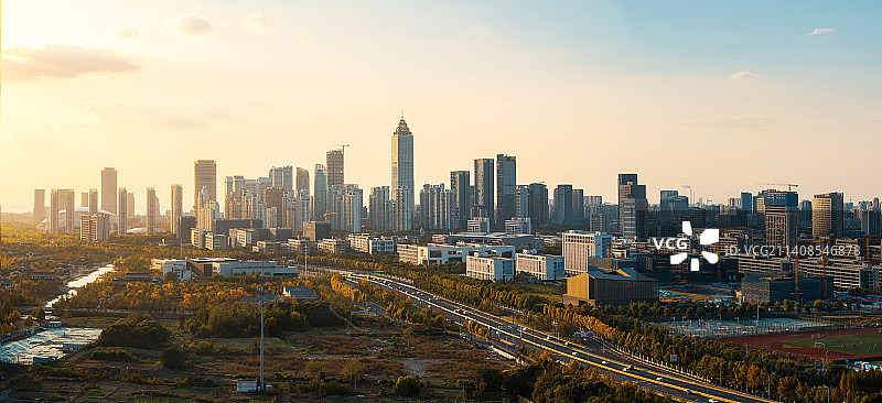 南通黄昏天际线图片素材
