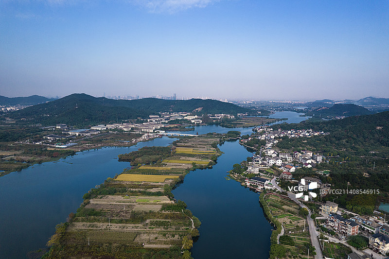 白马湖，浙江省绍兴市上虞区图片素材