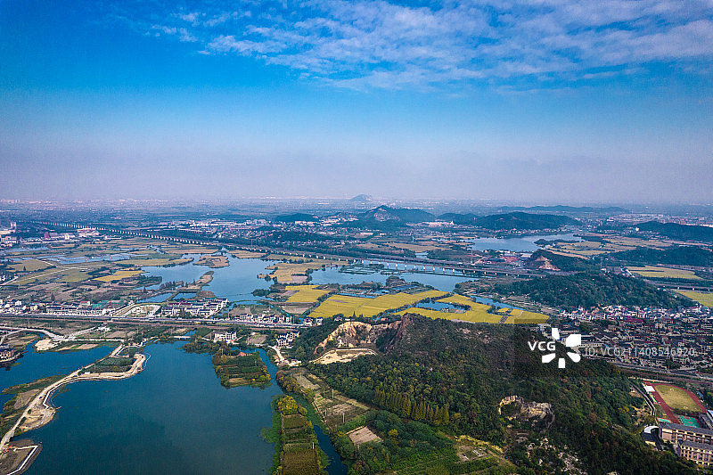 白马湖与春晖中学，浙江省绍兴市上虞区图片素材