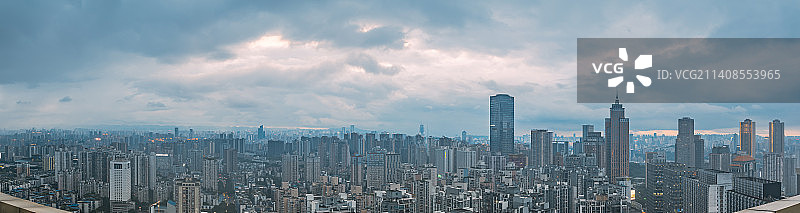 重庆城市建筑天际线全景长卷图图片素材