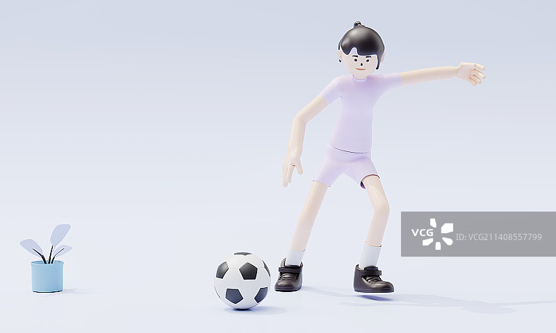 3D卡通人物足球运动图片素材