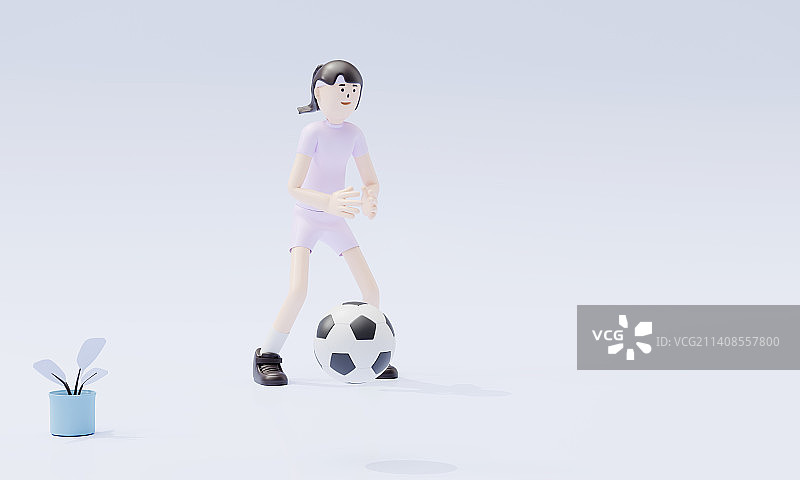 3D卡通人物足球运动图片素材