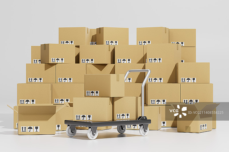 工业题材的工厂纸箱仓库仓储图片素材