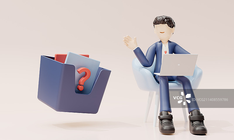 3d卡通人物商务概念场景图片素材
