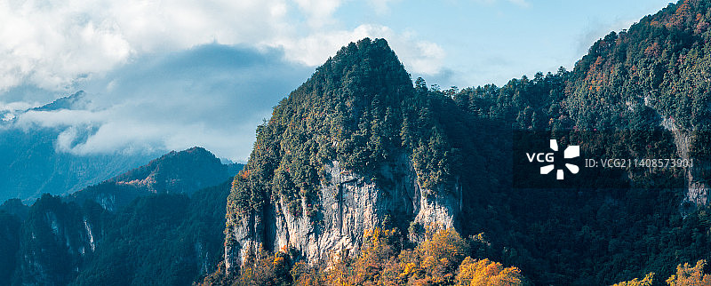 中国四川省巴中市南江县光雾山航拍图片素材