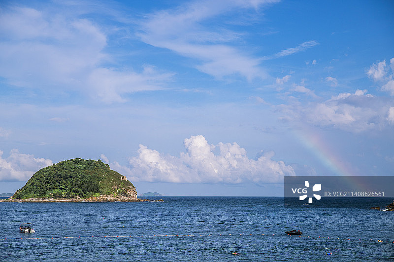 深圳西冲情人岛与海上彩虹图片素材