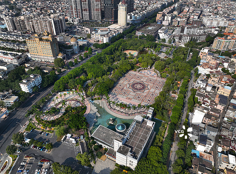 广东省佛山市顺德区花溪公园狮山公园航拍图片素材