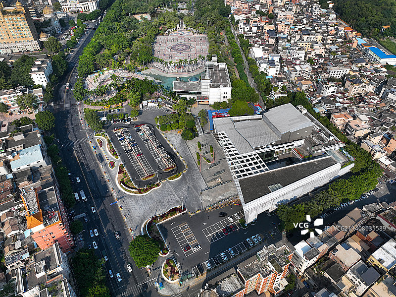 广东省佛山市顺德区花溪公园狮山公园航拍图片素材