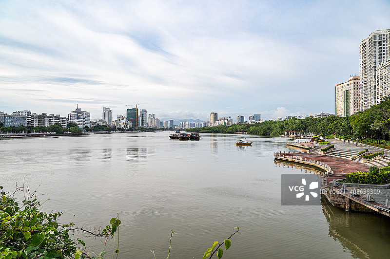 三亚三亚河湿地流域风景及改善建设风貌图片素材