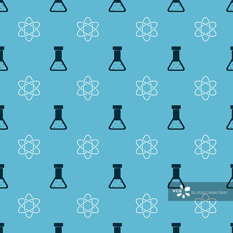 试管、烧瓶、化学物质和原子图片素材