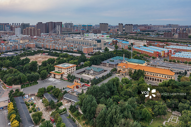 亚洲中国吉林省长春市伪满皇宫博物院航拍视角图片素材