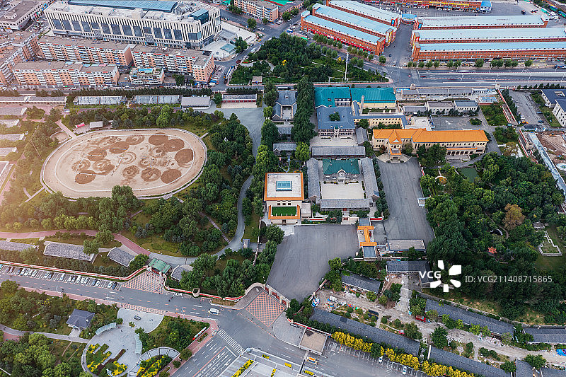 亚洲中国吉林省长春市伪满皇宫博物院航拍视角图片素材