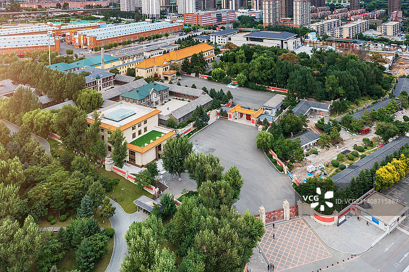 亚洲中国吉林省长春市伪满皇宫博物院航拍视角图片素材