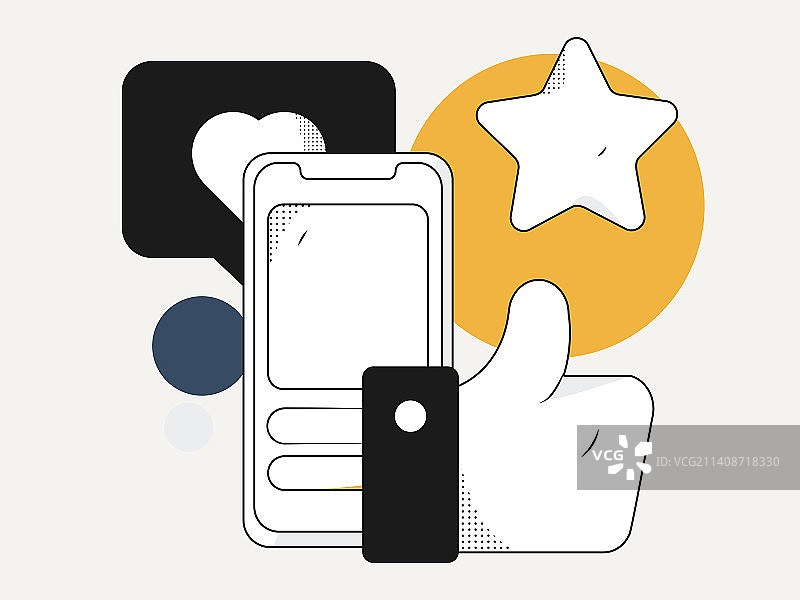 给好评的人物扁平矢量概念运营插画图片素材