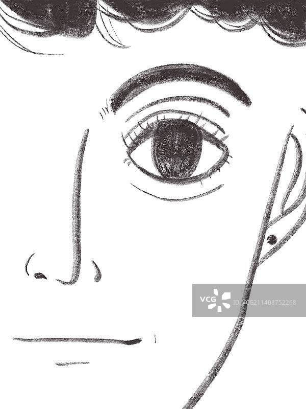 半脸头像图片素材