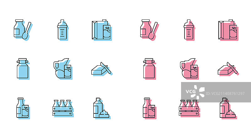 瓶装牛奶和玻璃杯图片素材