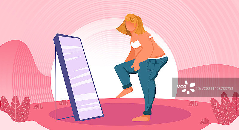 卡通手绘减肥健身肥胖危害插画图片素材