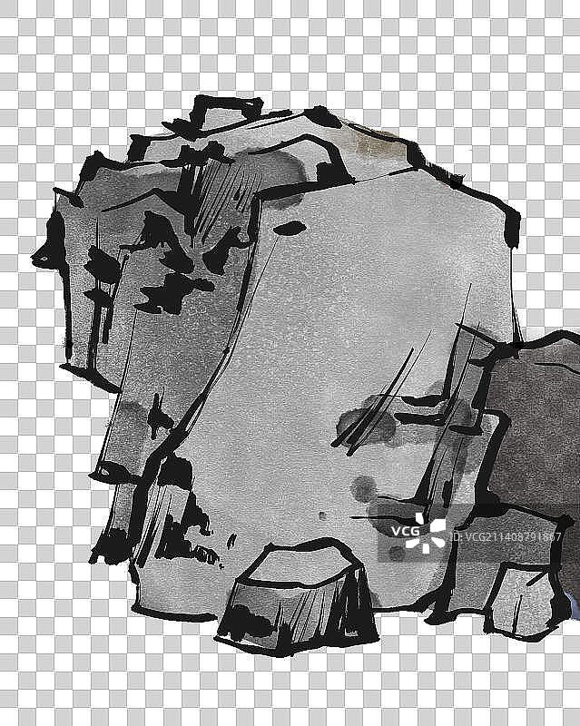 国画石头2图片素材