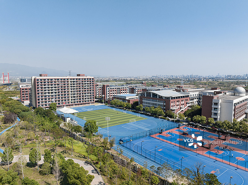 航拍浙江金华婺城区荣光国际学校图片素材