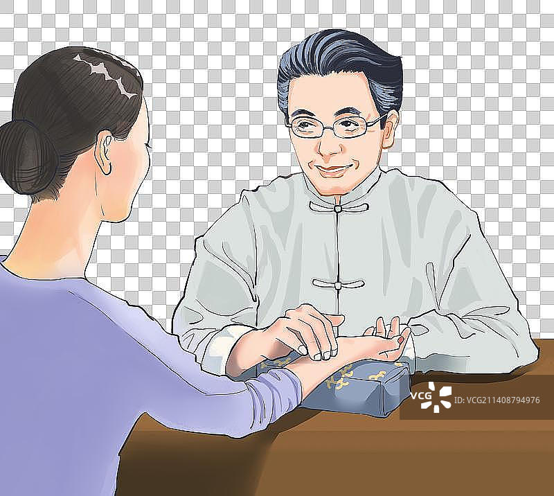 老中医把脉图片素材