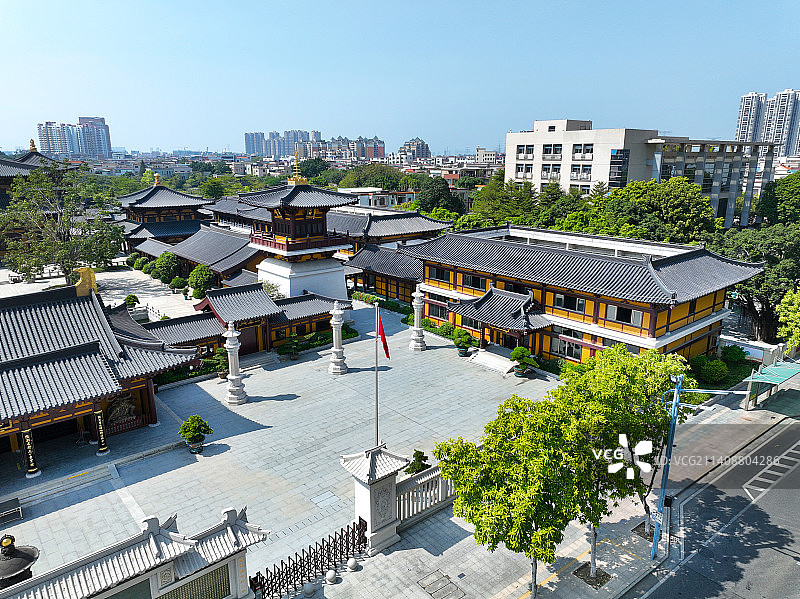 广东省中山市小榄镇隐秀寺航拍图片素材
