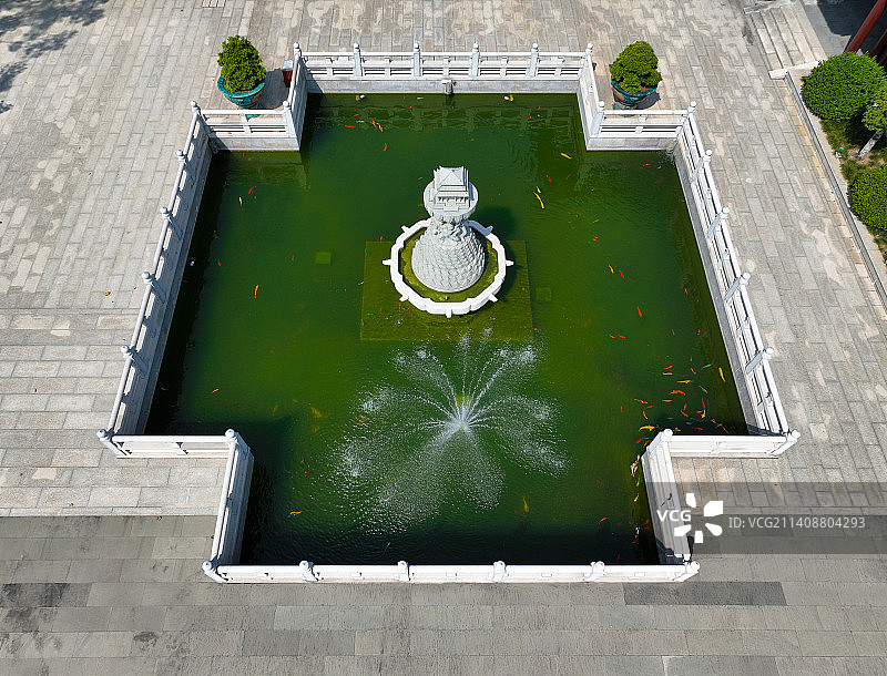 广东省中山市小榄镇隐秀寺航拍图片素材