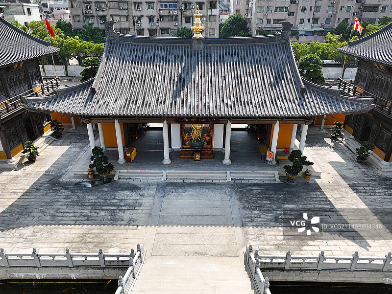 广东省中山市石岐区白衣古寺航拍图片素材