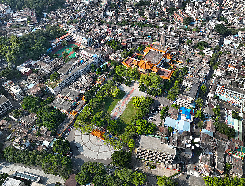 广东省中山市石岐区孙中山纪念堂公园航拍图片素材