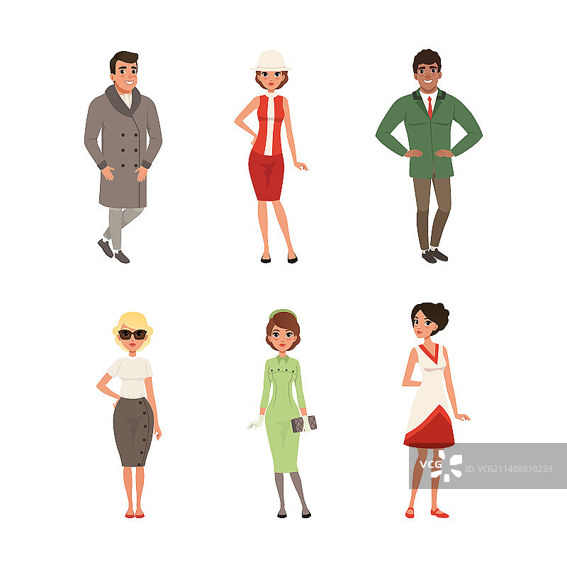 身穿复古服装的年轻男女图片素材