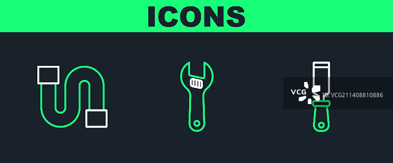 锉刀、金属文件、工业管道线稿图片素材