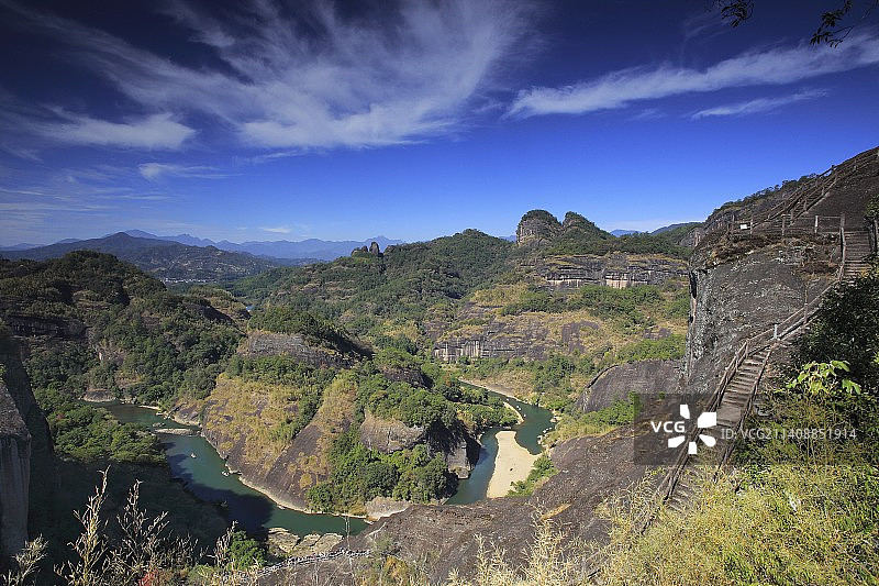 武夷山 天游峰上远眺图片素材