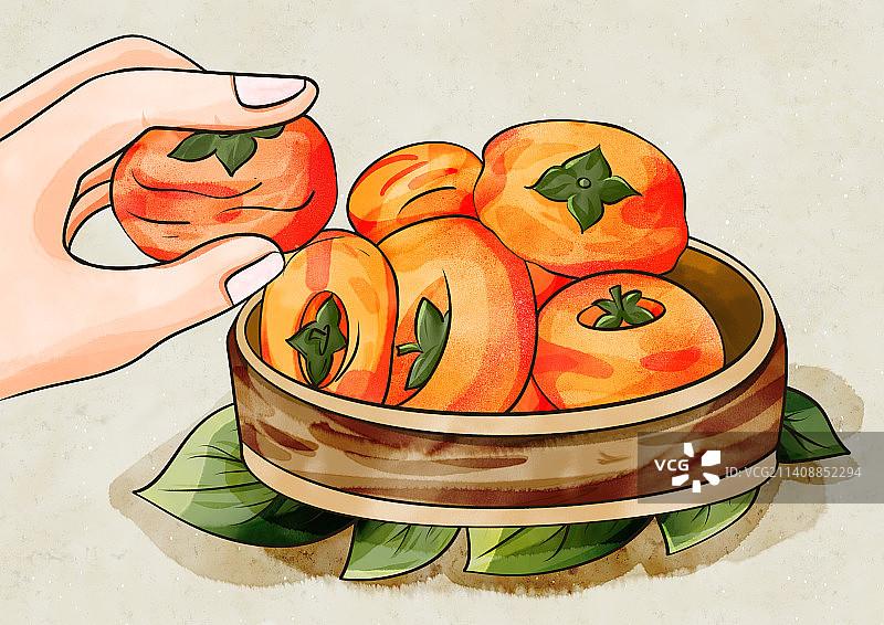 美食柿饼插画图片素材