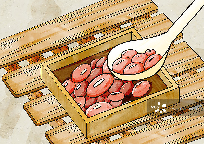 美食食材红豆插画图片素材