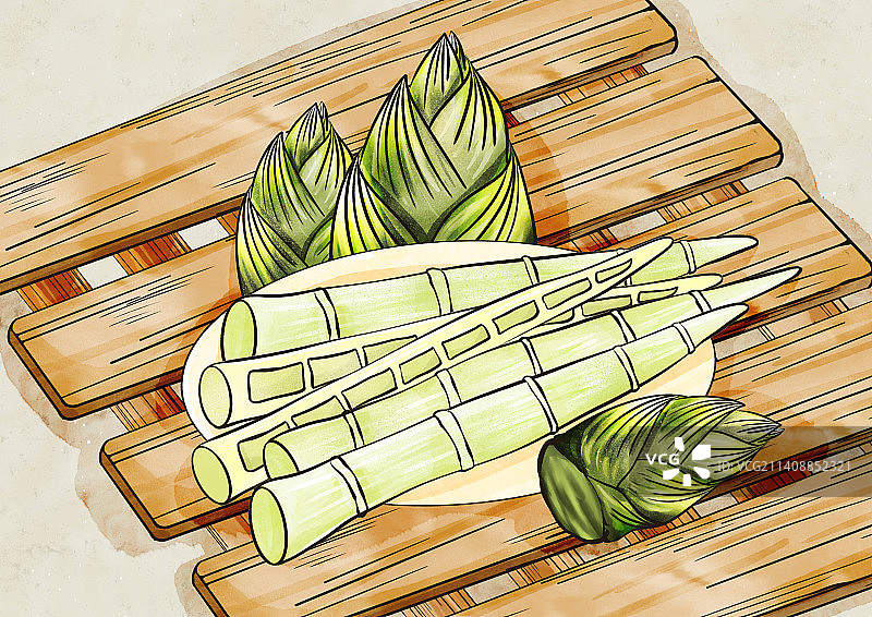 美食食材竹笋插画图片素材