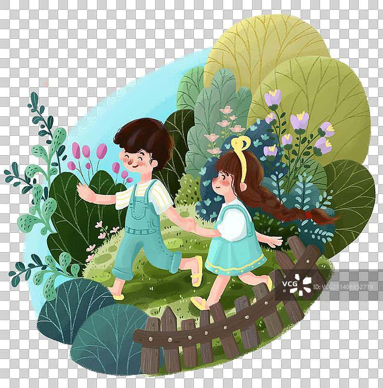 四季儿插小配图图片素材