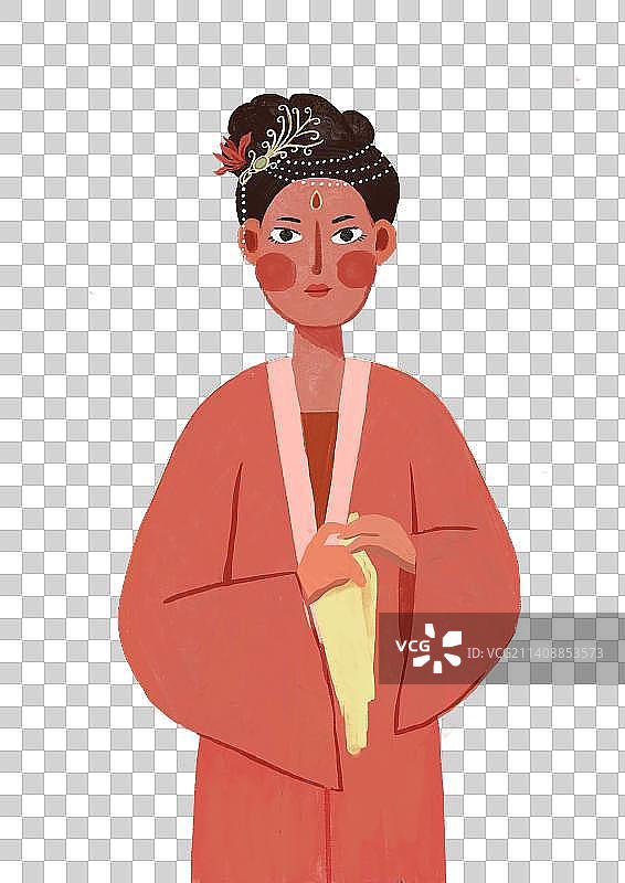 红楼梦十二金钗之秦可卿卡通手绘图片素材