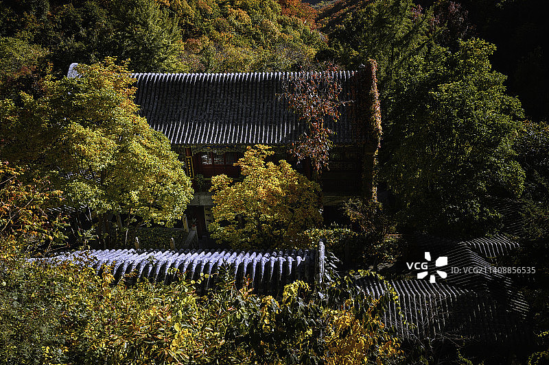 天津盘山风景区，天成寺图片素材