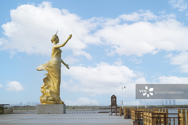 河北省唐山市渤海湾“月坨岛”风光图片素材