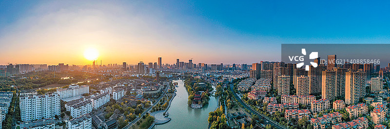 日落时的淮安清江浦区图片素材