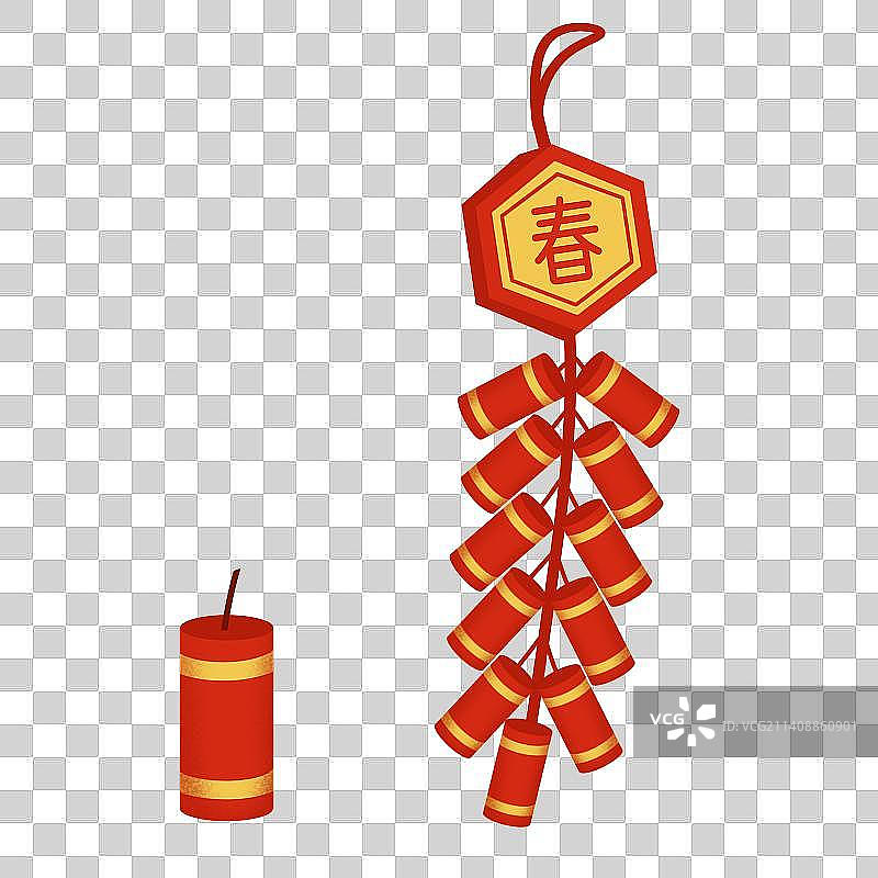 春节鞭炮挂饰图片素材