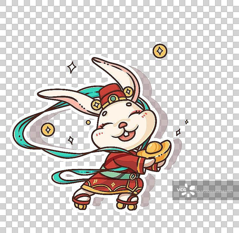 兔年ip财神兔图片素材