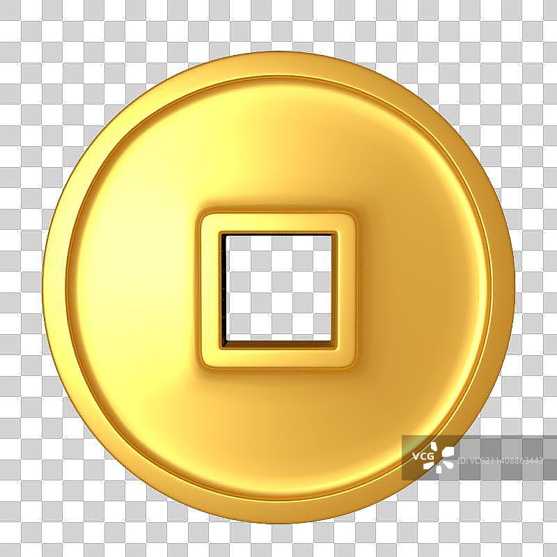 一枚3d立体铜钱金币图片素材